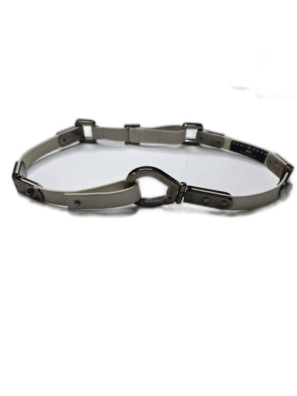 Suzi Roher White Reptile-Texture Skinny Belt – Size S